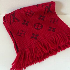 Louis Vuitton Monogram Logomania Deep Red Wine Scarf Preloved was $635